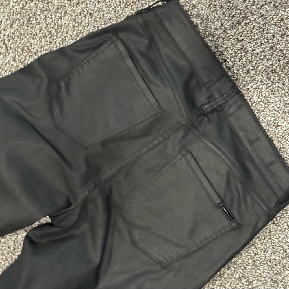 White House Black Market Black Embroidered Faux-Leather Skinny Pants - Picture 13 of 13